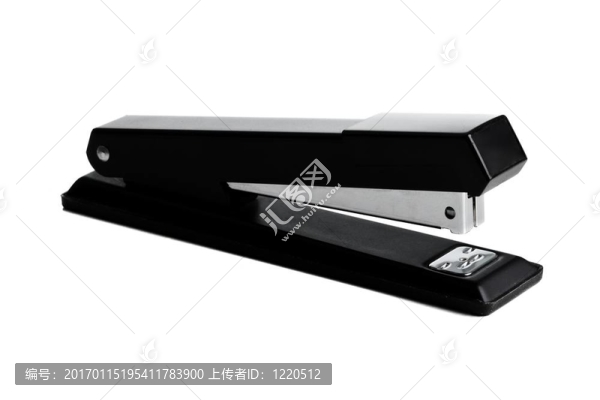 在一個白色的黑色的訂書機