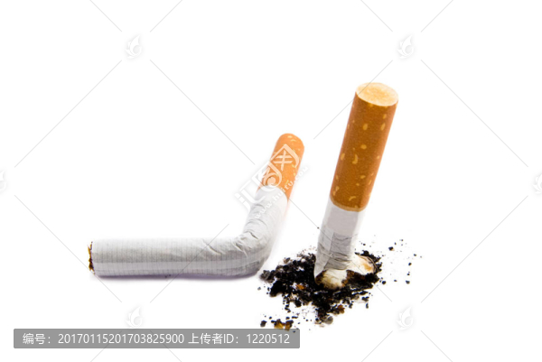 破碎的香煙和屁股