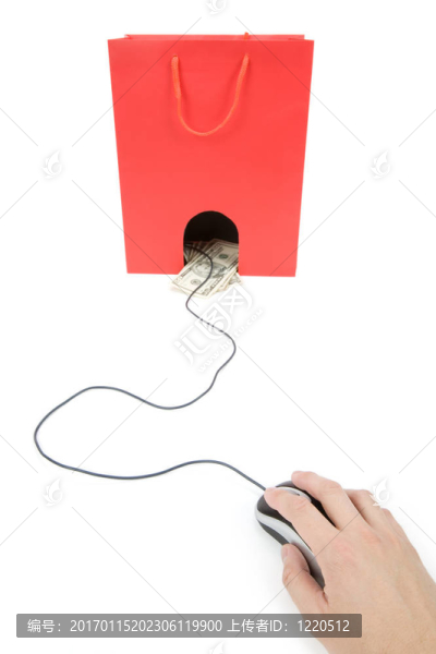 購(gòu)物袋和電腦鼠標(biāo)