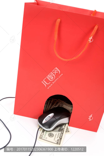 購(gòu)物袋和電腦鼠標(biāo)