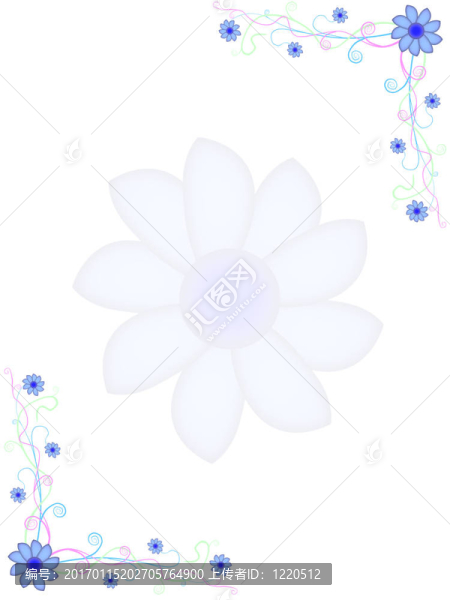 藍(lán)色花朵的框架