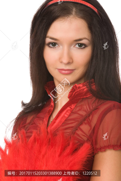 穿紅衣服的女士