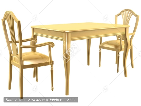 金色椅子和桌子