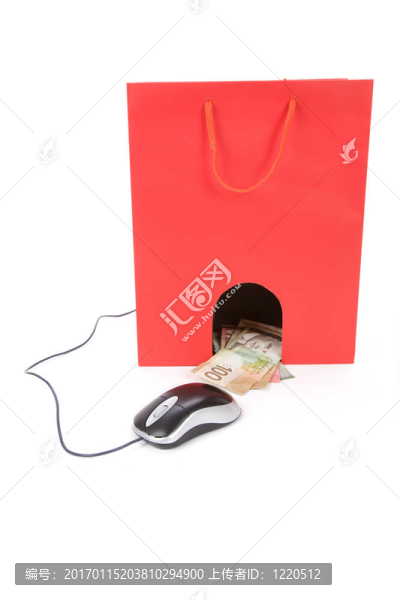 購(gòu)物袋和電腦鼠標(biāo)
