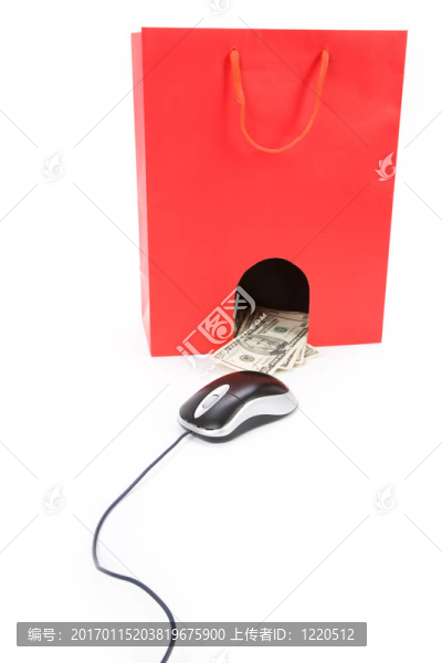 購(gòu)物袋和電腦鼠標(biāo)