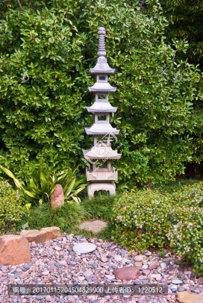 日本花園雕像