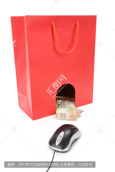 購(gòu)物袋和電腦鼠標(biāo)
