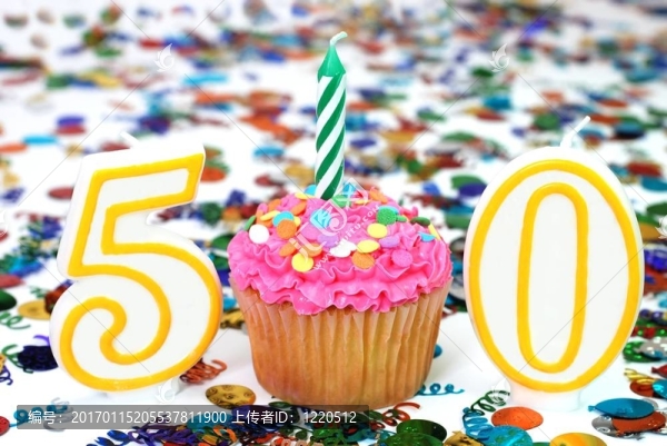 慶典蛋糕與蠟燭50號