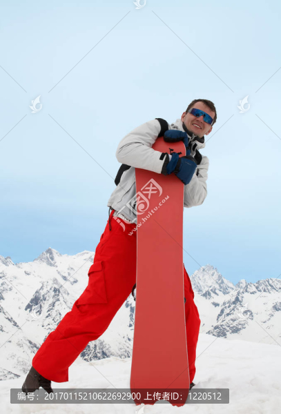 紅色的滑雪人