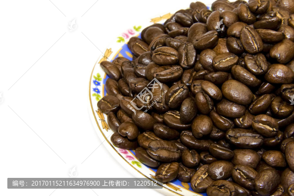 咖啡豆板白色隔離
