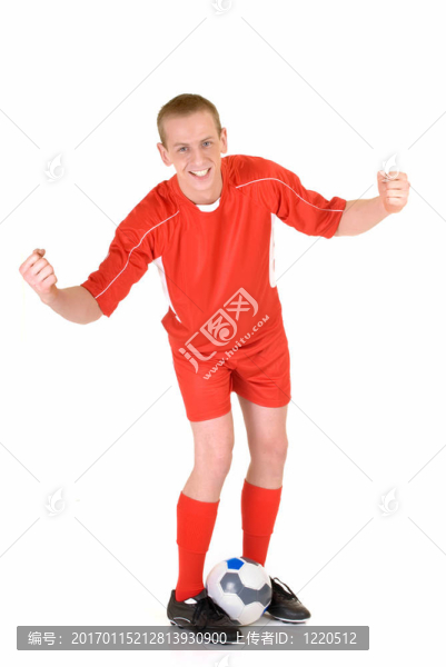 年輕男子足球運動員