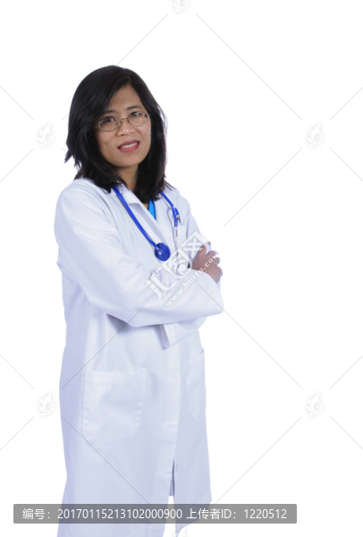 隨著亞洲女性醫(yī)生的聽診器