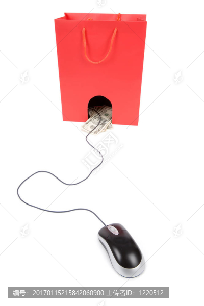 購(gòu)物袋和電腦鼠標(biāo)