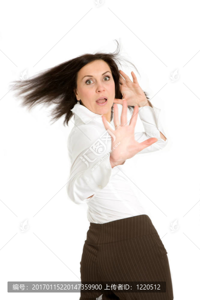 一個美麗的白人婦女的孤立肖像拍攝