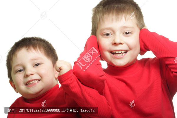 兩個滑稽的紅色