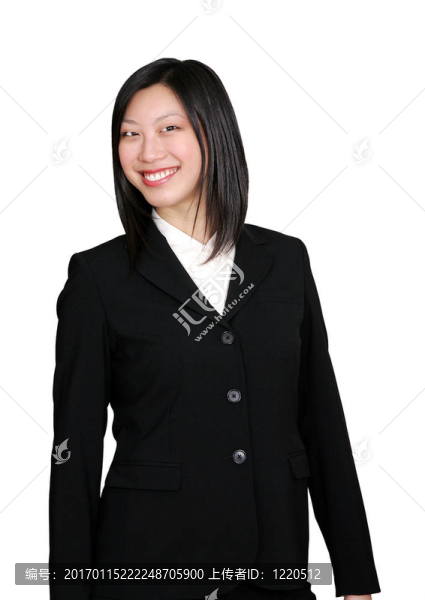 亞洲商界女性面帶微笑