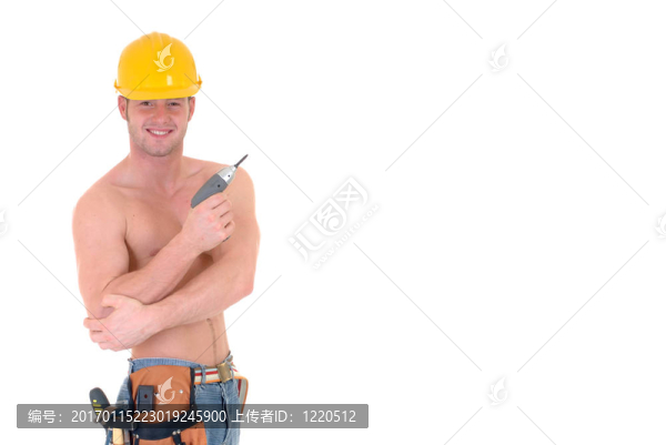 男子氣概的建筑工人