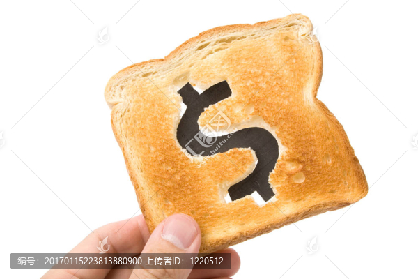 帶元符號的面包片