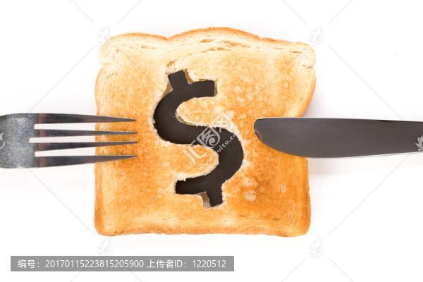 帶元符號(hào)的面包片