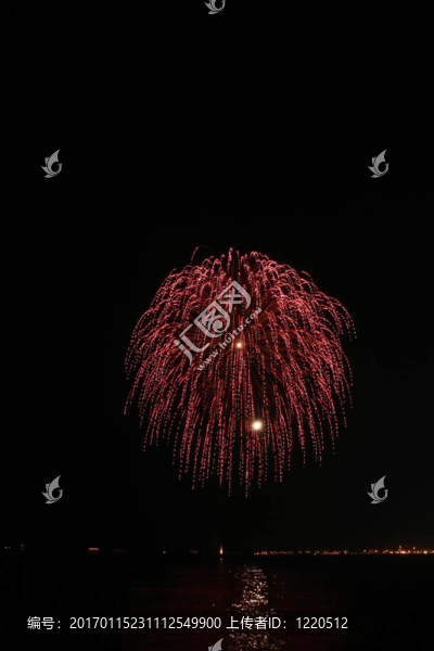 紅色毛球煙花