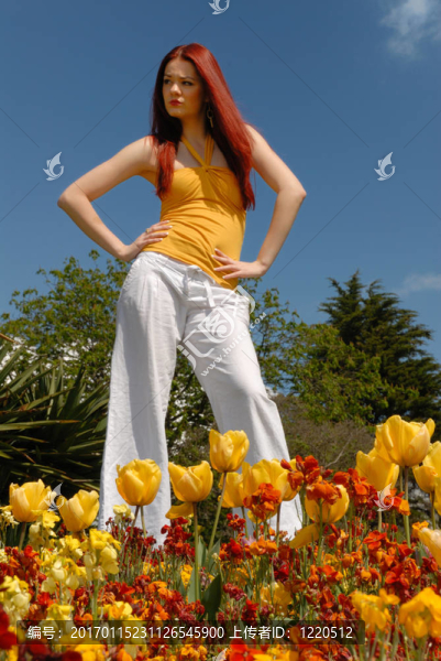 花園里的年輕女士