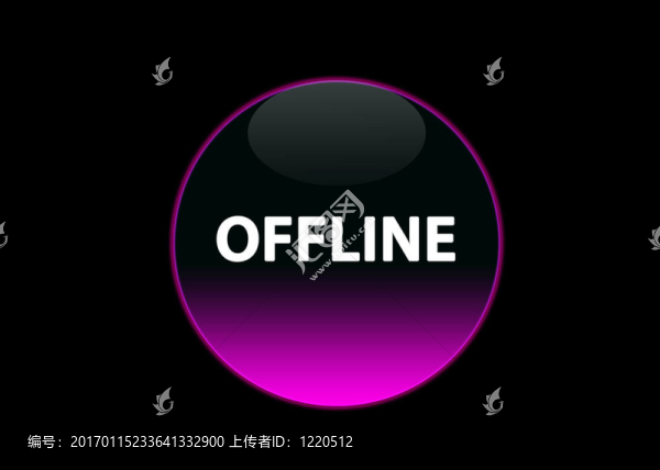 粉色的霓虹燈按鈕離線