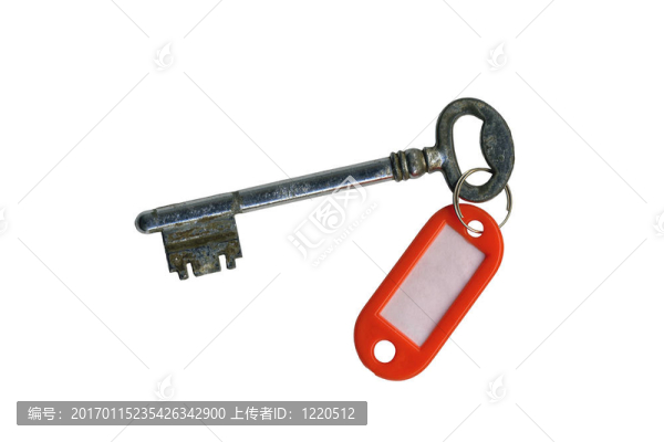 白色背景下的舊鑰匙