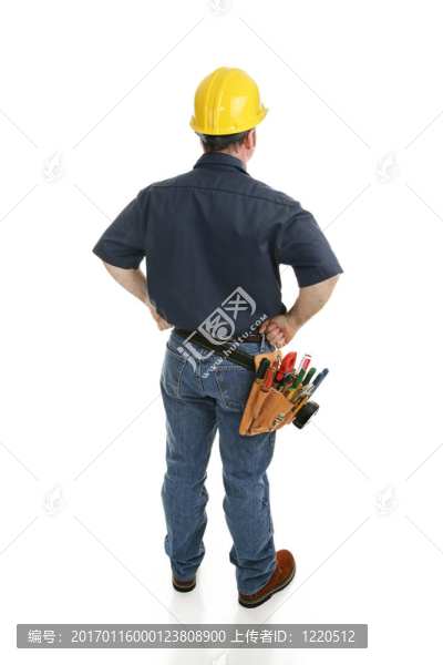 建筑工人后視圖