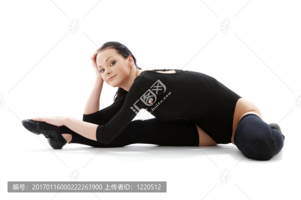 健身在黑色緊身衣5