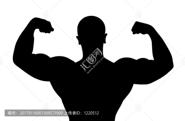 剪影的健美運(yùn)動(dòng)員