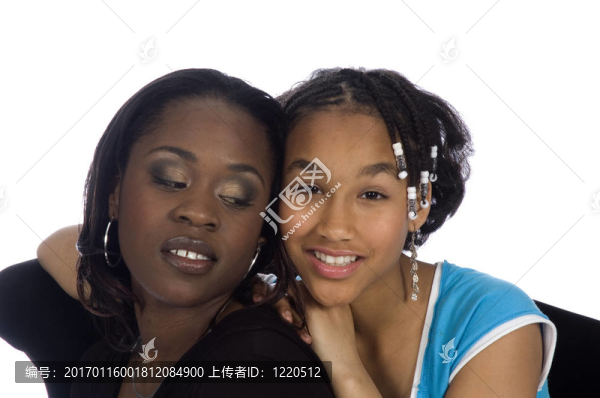 非洲裔美國婦女與女兒