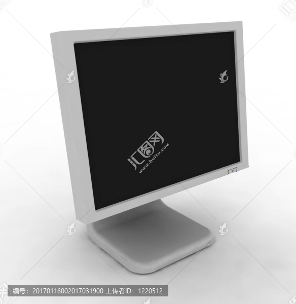白色背景上的計(jì)算機(jī)顯示器