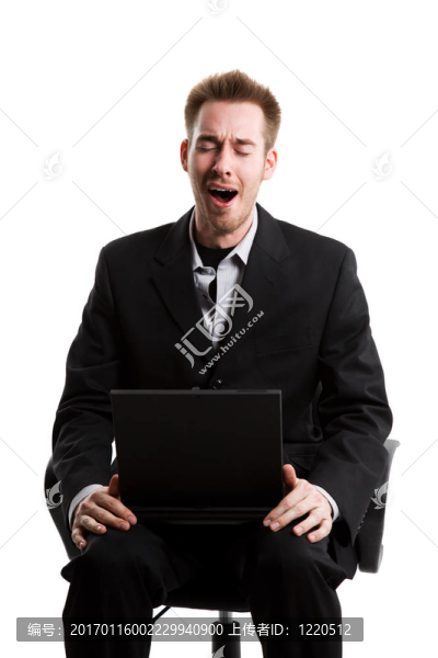 打哈欠的商人