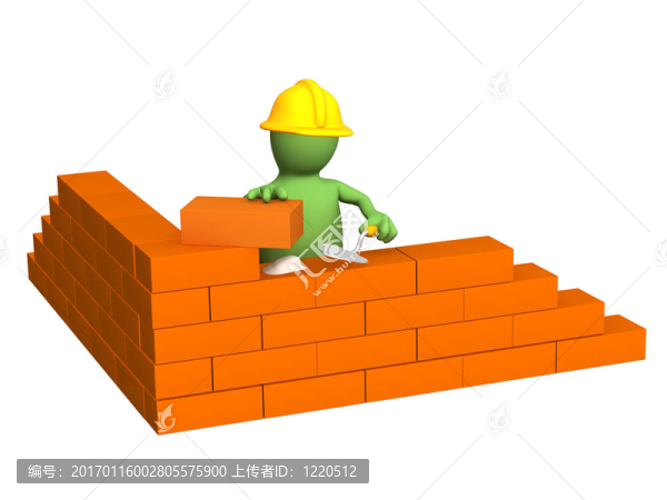 三維木偶建筑；建筑磚墻