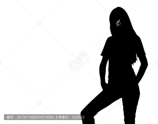 剪影的女孩