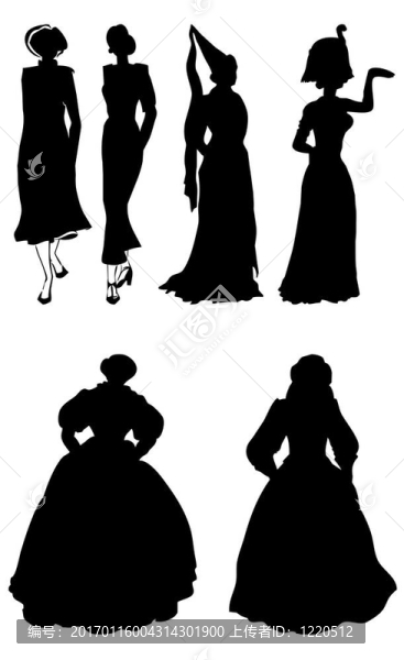 剪影的女士