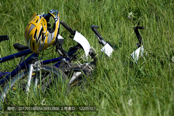 在一個草bicyclises