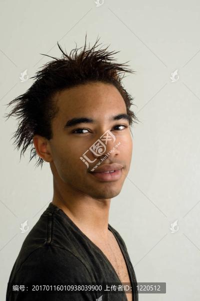 大聲的頭發(fā)和輪廓的笑容