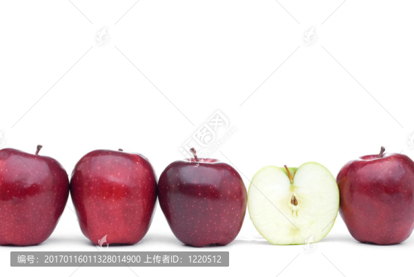 紅蘋果與個(gè)人吃綠色蘋果