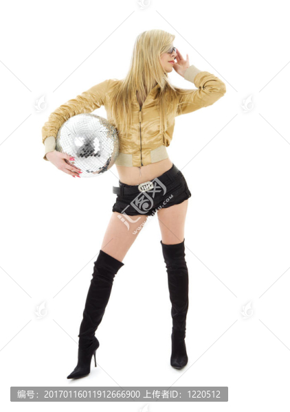 金色夾克女孩與迪斯科球