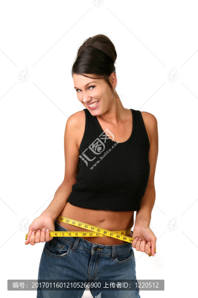 興高采烈的女人誰失去了重量