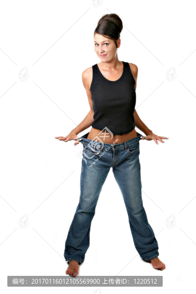 女人遇到了她的減肥目標(biāo)和快樂