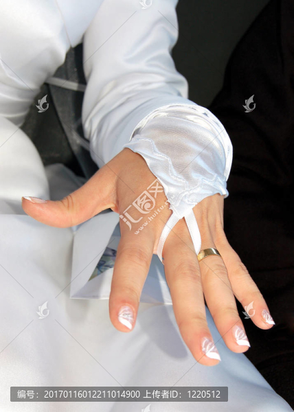 新娘的手與結(jié)婚戒指