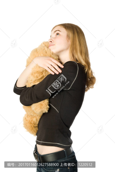 帶Teddy,bear的女孩
