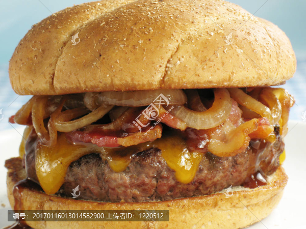 燒烤漢堡W,/熏肉