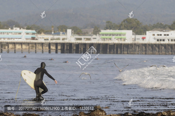 沖浪者駛向大海