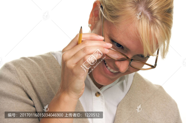 閱讀與Pencil的女人