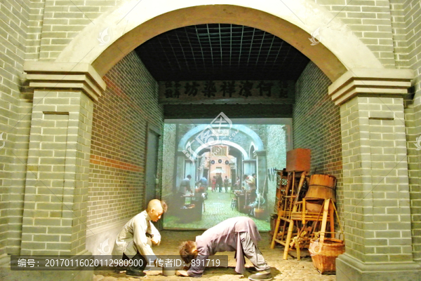 老上海,石庫(kù)門(mén),兒童玩耍蠟像