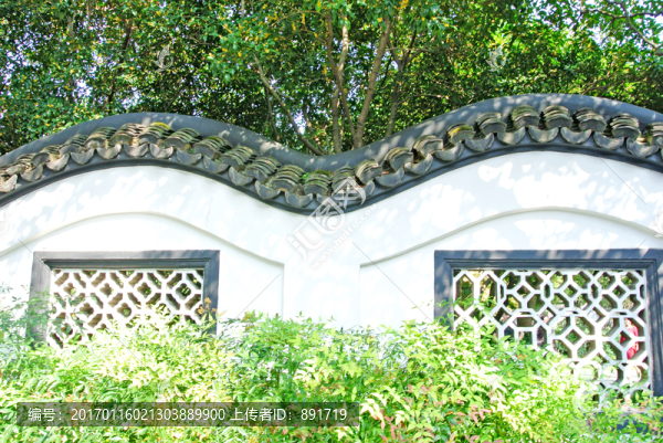 瓦當(dāng),圍墻,月亮門,青瓦圍墻