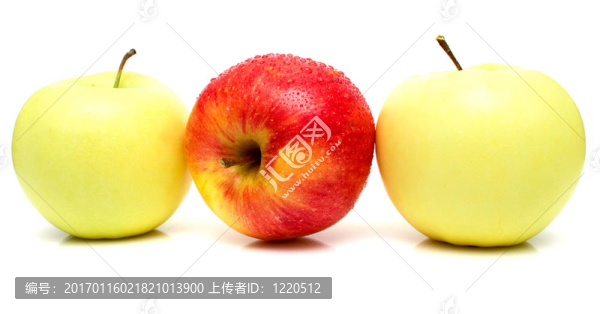 紅蘋果和黃色的蘋果